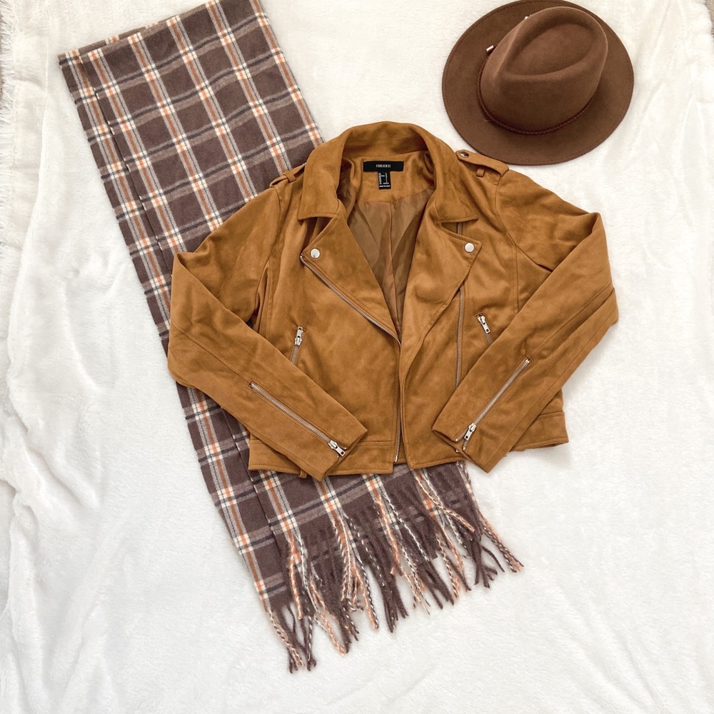 Faux Suede Moto Jacket